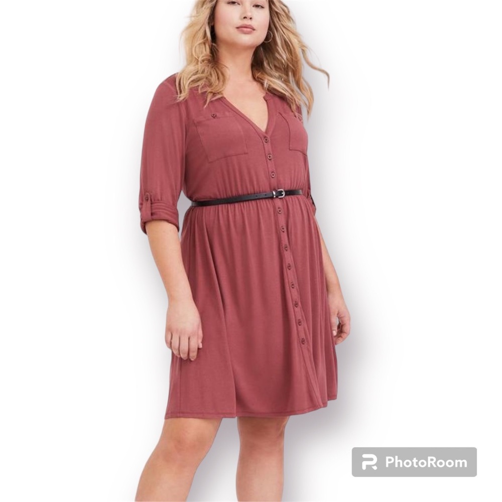 Torrid Mini Jersey Belted Shirt Dress Size 3X